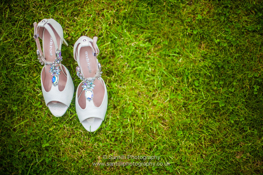 The brides wedding shoes